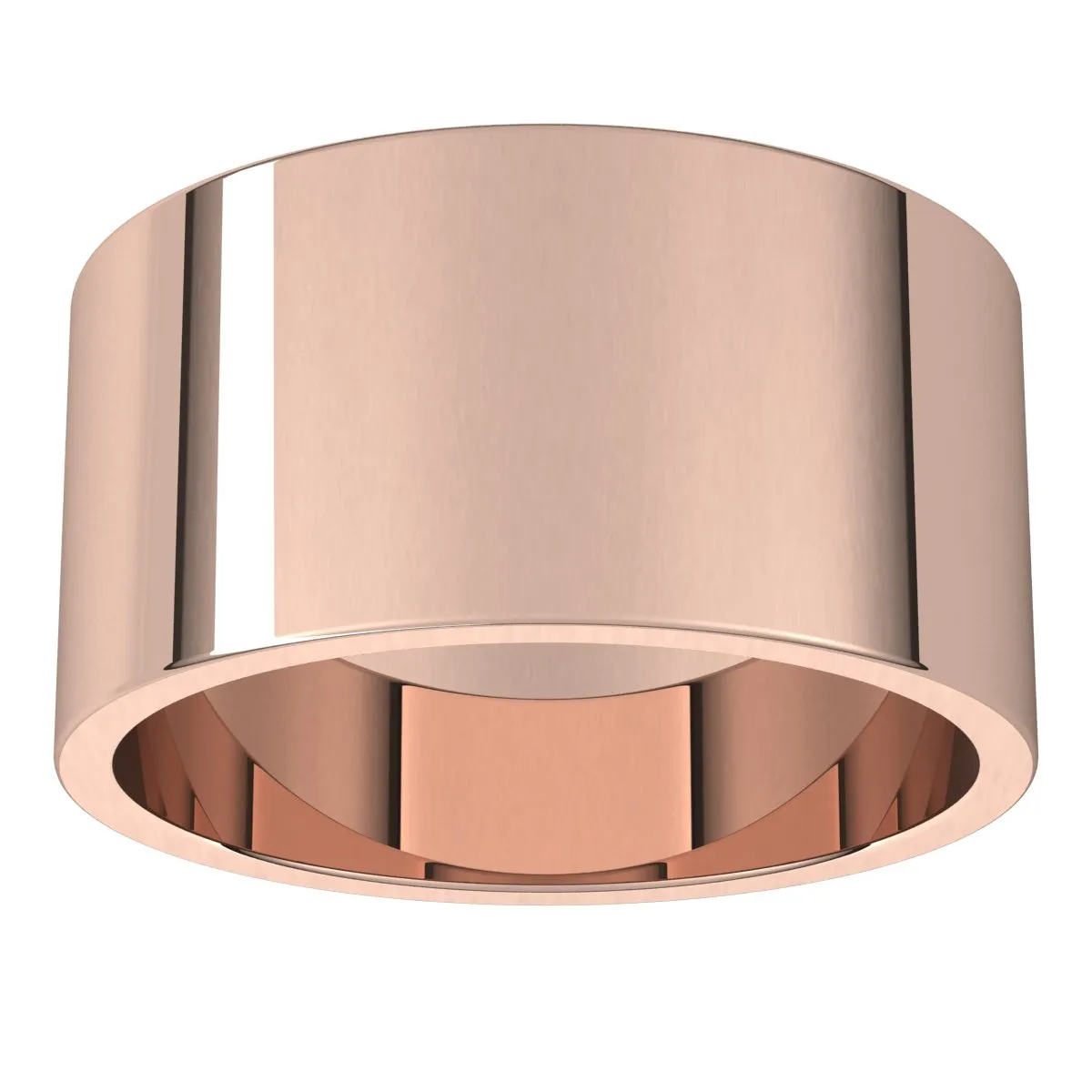 10K Rose Gold 10 mm flat Wedding Band