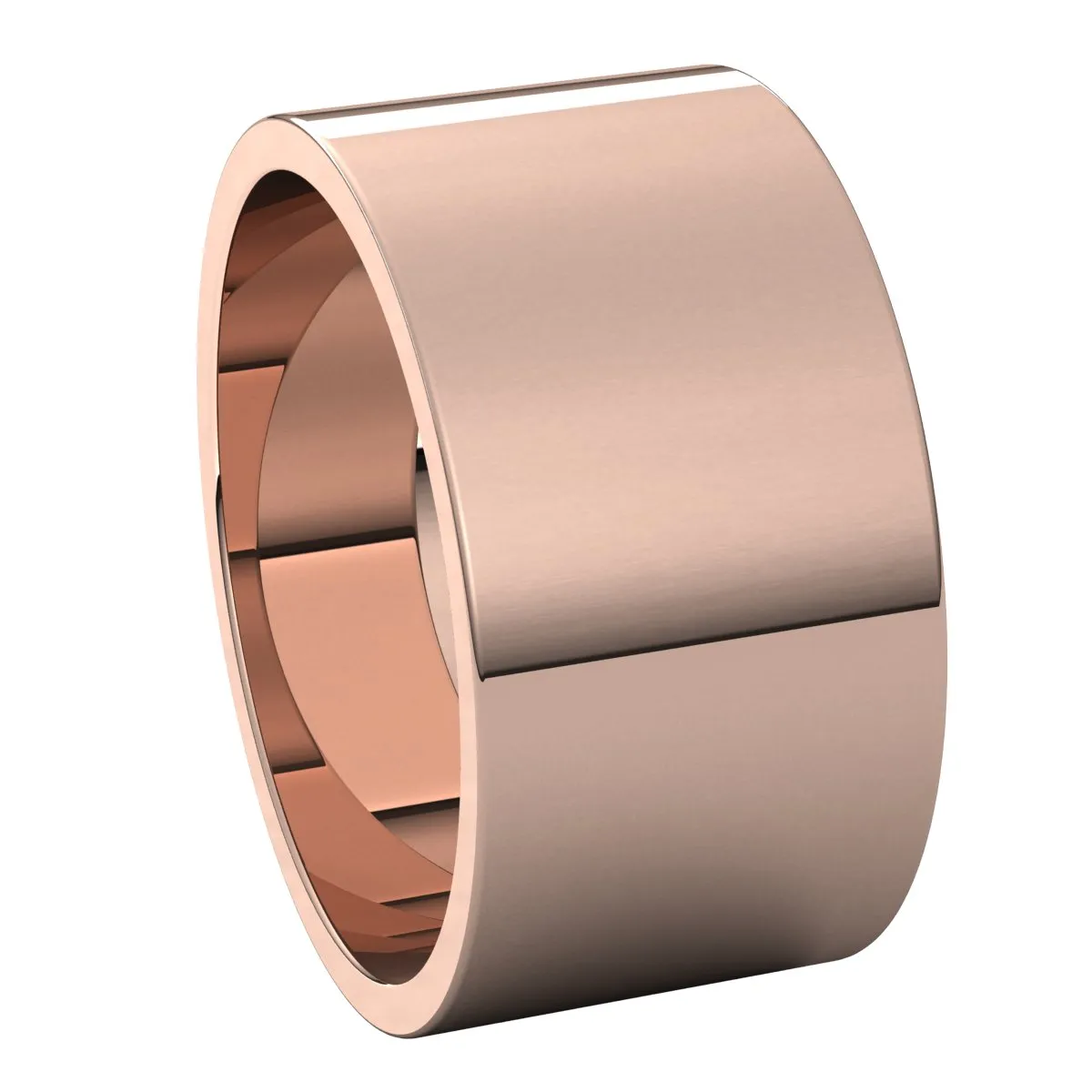 10K Rose Gold 10 mm flat Wedding Band