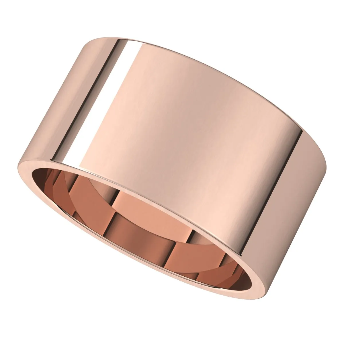 10K Rose Gold 10 mm flat Wedding Band