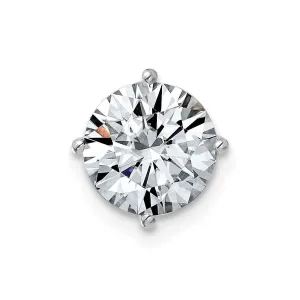 14k White Gold 2ct. 8.0mm Round D E F Pure Light Moissanite Solitaire Chain Slide