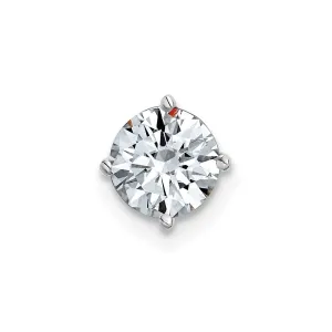 14k White Gold 3/4ct. 6.0mm Round G H I True Light Moissanite Solitaire Chain Slide