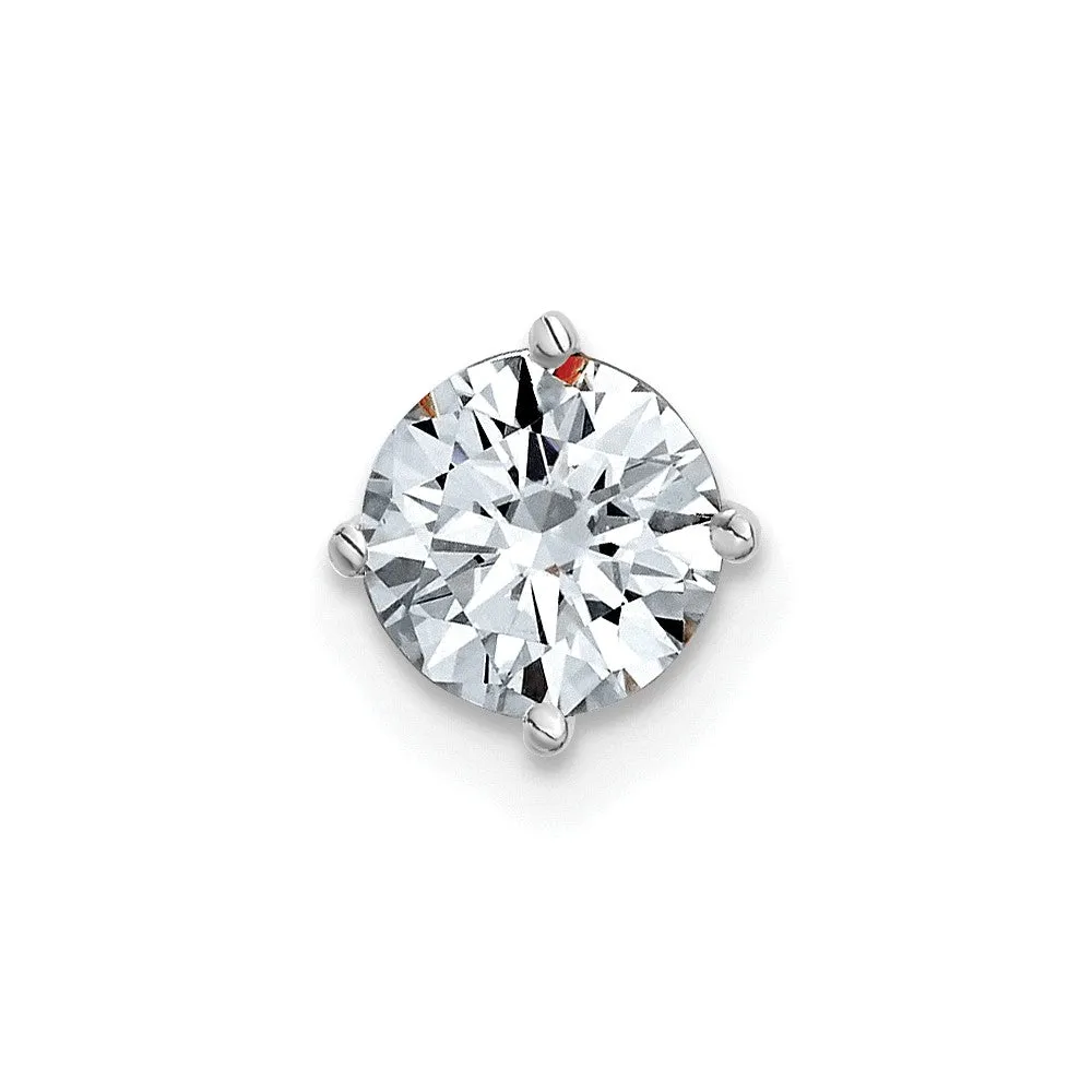 14k White Gold 3/4ct. 6.0mm Round G H I True Light Moissanite Solitaire Chain Slide