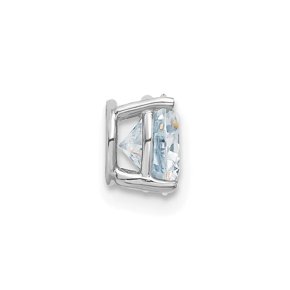 14k White Gold 3/4ct. 6.0mm Round G H I True Light Moissanite Solitaire Chain Slide