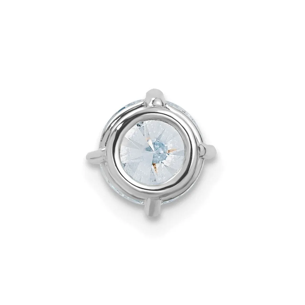 14k White Gold 3/4ct. 6.0mm Round G H I True Light Moissanite Solitaire Chain Slide