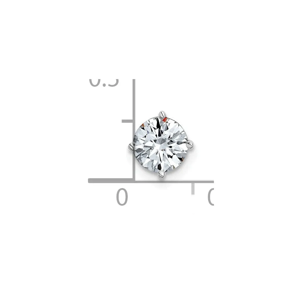 14k White Gold 3/4ct. 6.0mm Round G H I True Light Moissanite Solitaire Chain Slide