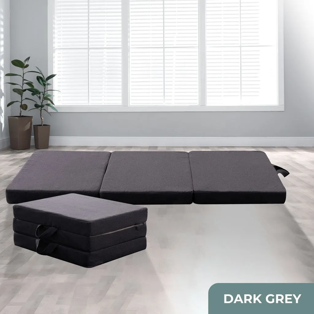3 Fold Folding Mattress Double Dark Grey