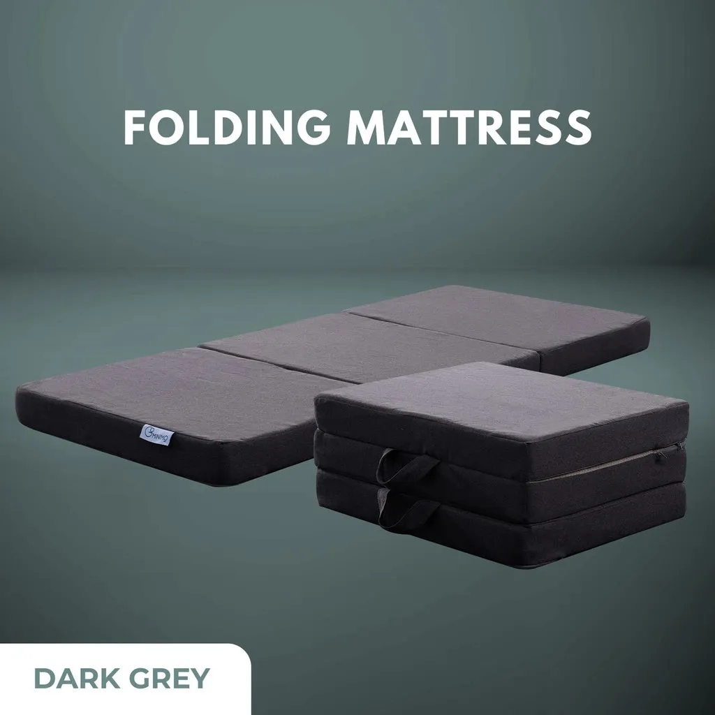 3 Fold Folding Mattress Double Dark Grey