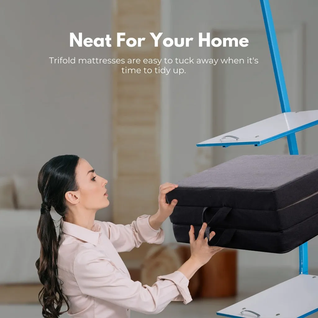 3 Fold Folding Mattress Double Dark Grey