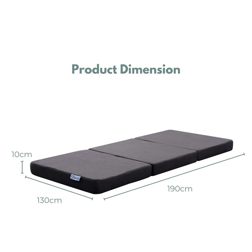 3 Fold Folding Mattress Double Dark Grey