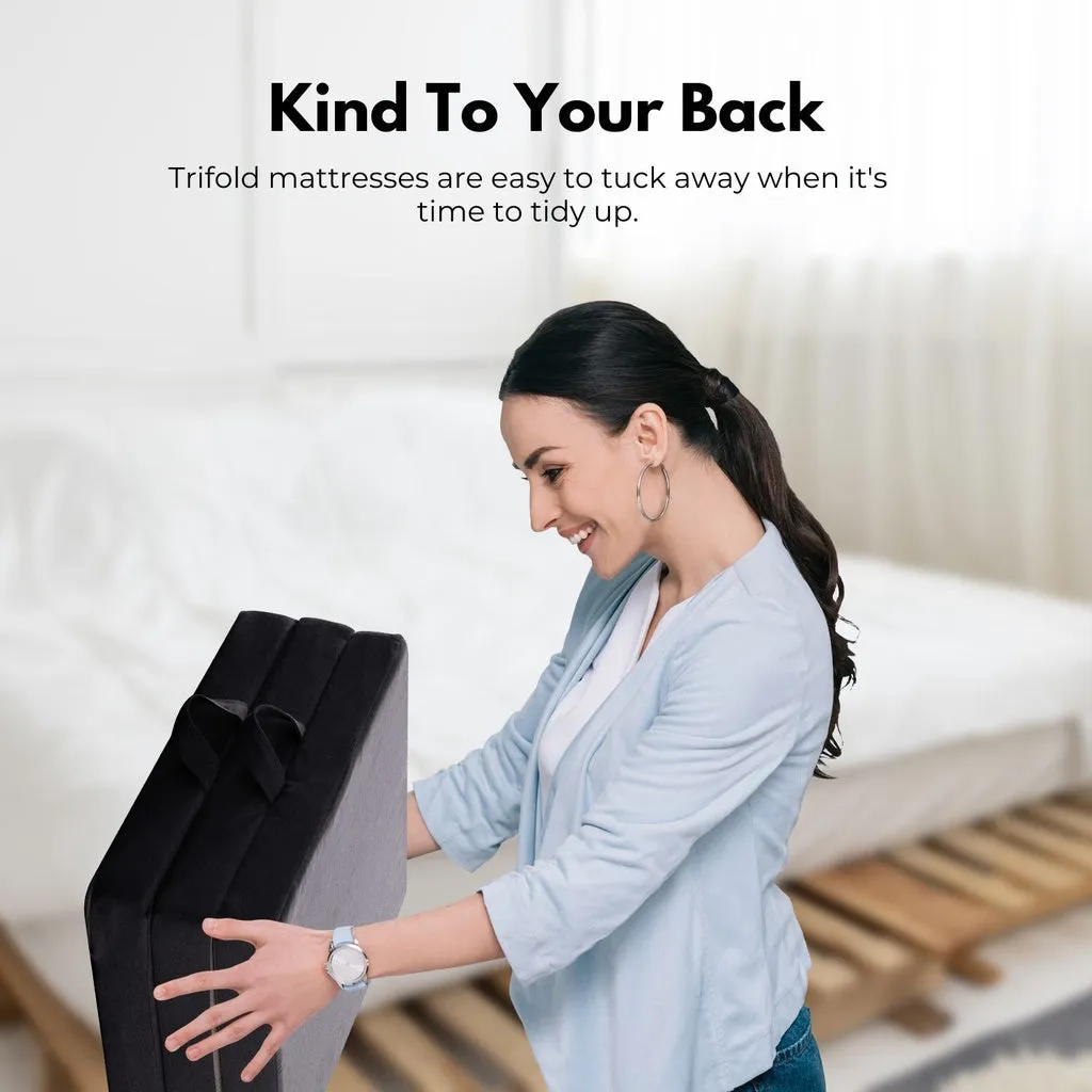 3 Fold Folding Mattress Double Dark Grey