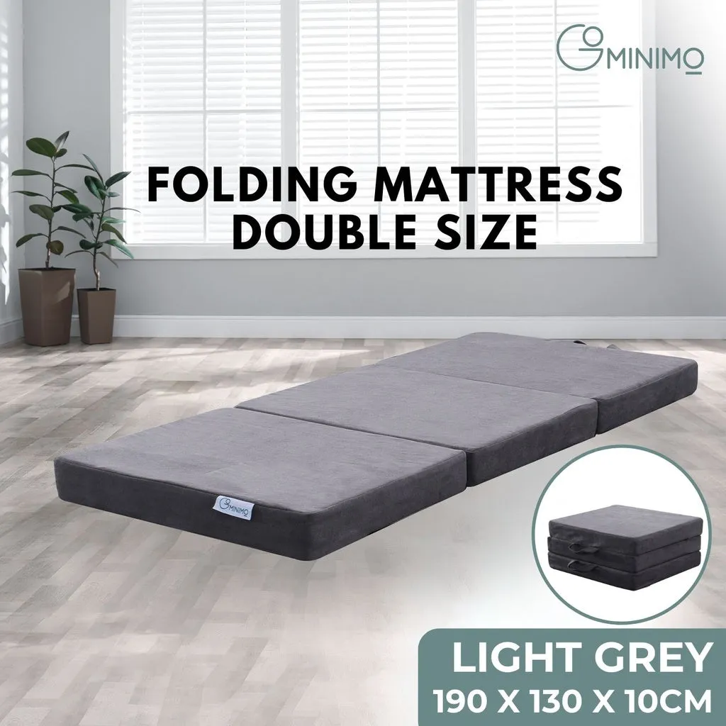 3 Fold Folding Mattress Double Light Grey