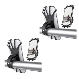 360 Degree Adjustable Silicone Bike/Cycle Mobile Holder (Black) (Pack of 2)