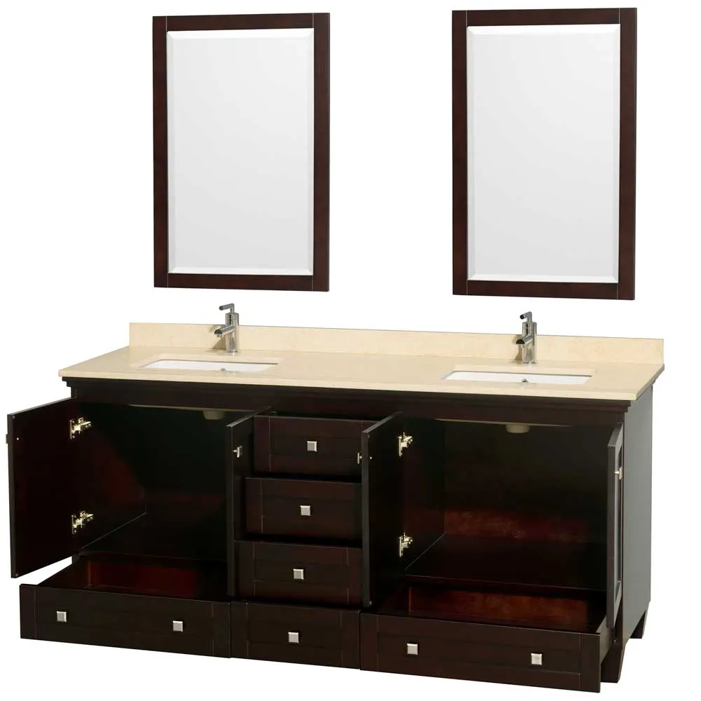 Acclaim 72 Inch Double Bathroom Vanity in Espresso