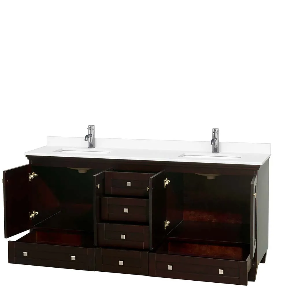 Acclaim 72 Inch Double Bathroom Vanity in Espresso