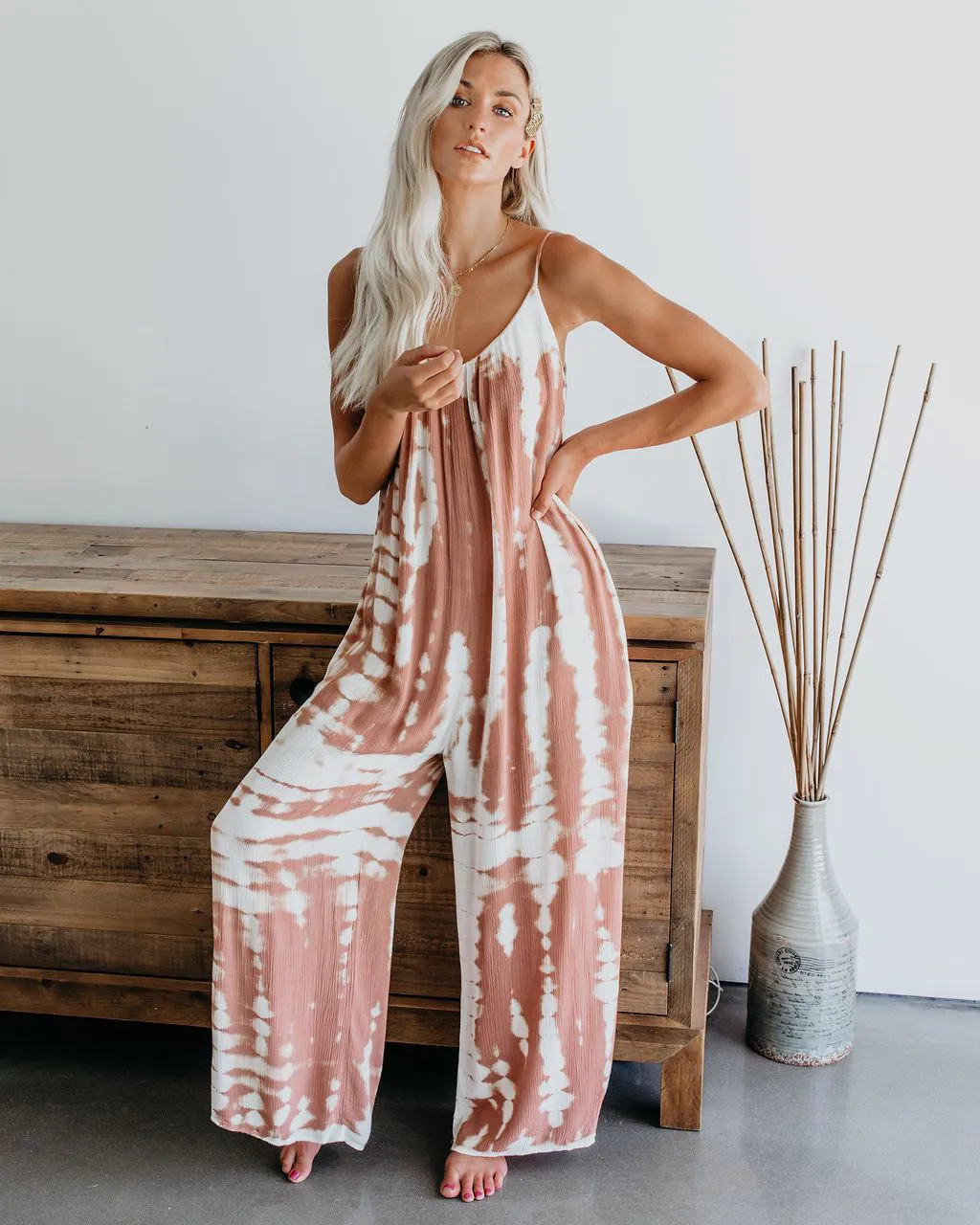 Alice Sleeveless Tie-Dye Wide-Leg Jumpsuit