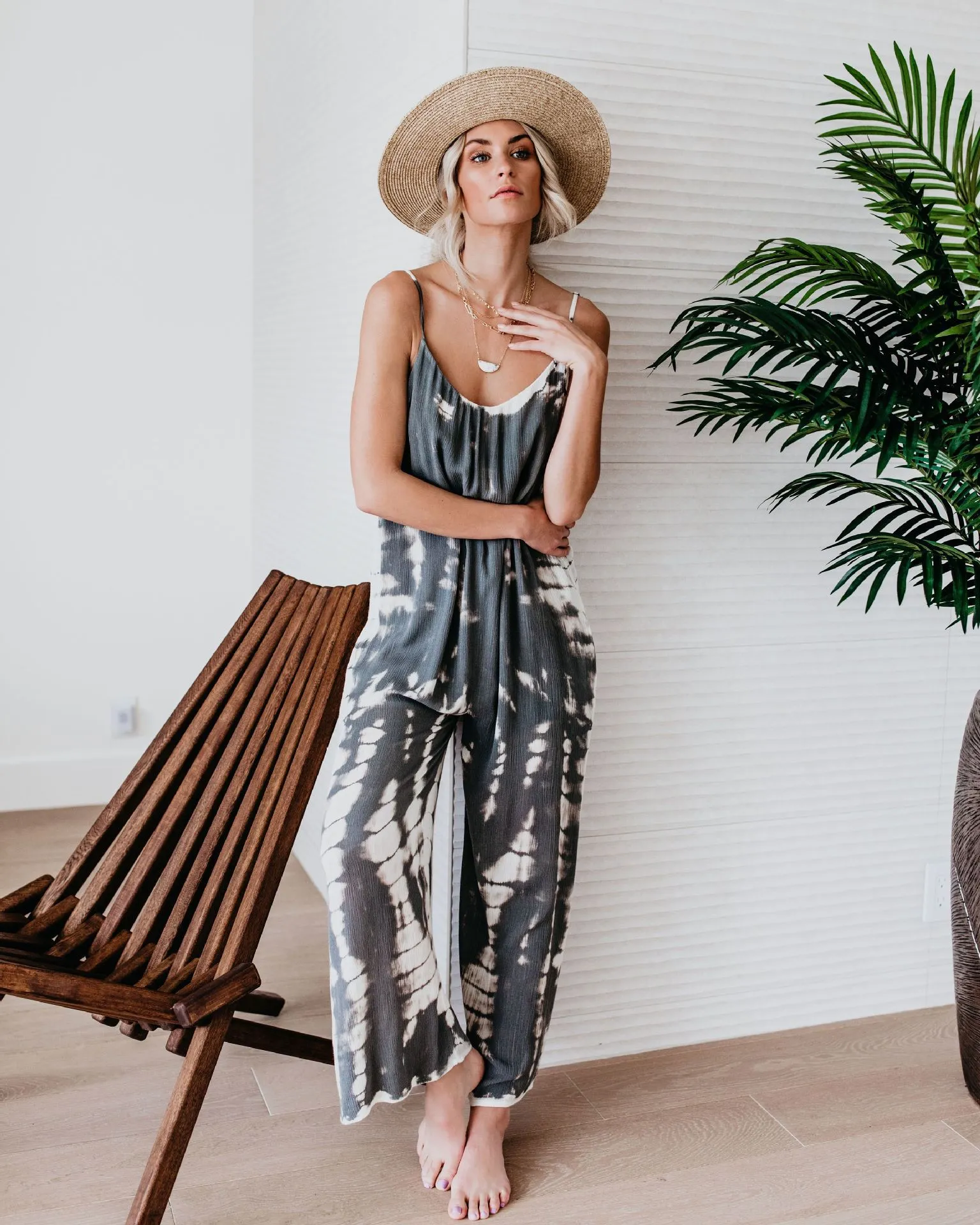 Alice Sleeveless Tie-Dye Wide-Leg Jumpsuit