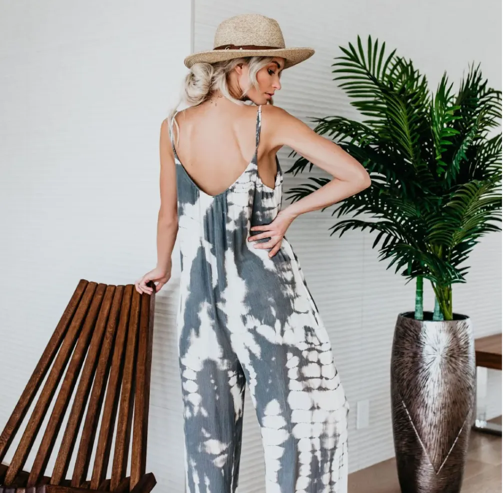 Alice Sleeveless Tie-Dye Wide-Leg Jumpsuit