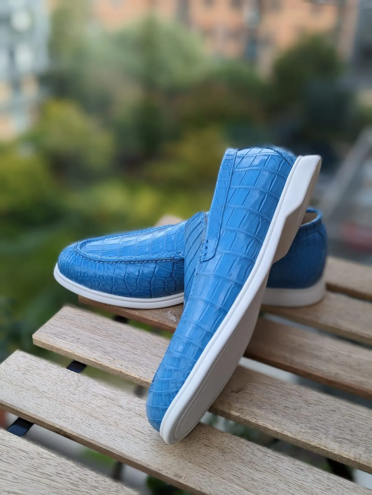 Ascot Cannes - Light Blue Crocodile