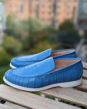 Ascot Cannes - Light Blue Crocodile