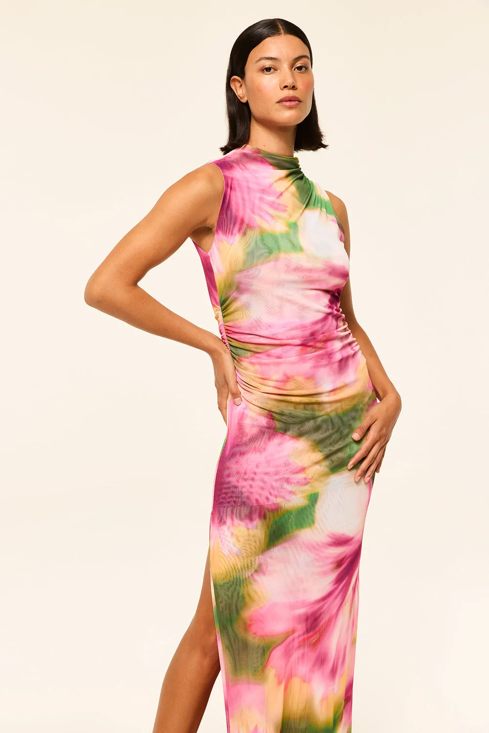 Athena Dress in Blurred Hibiscus by Misa