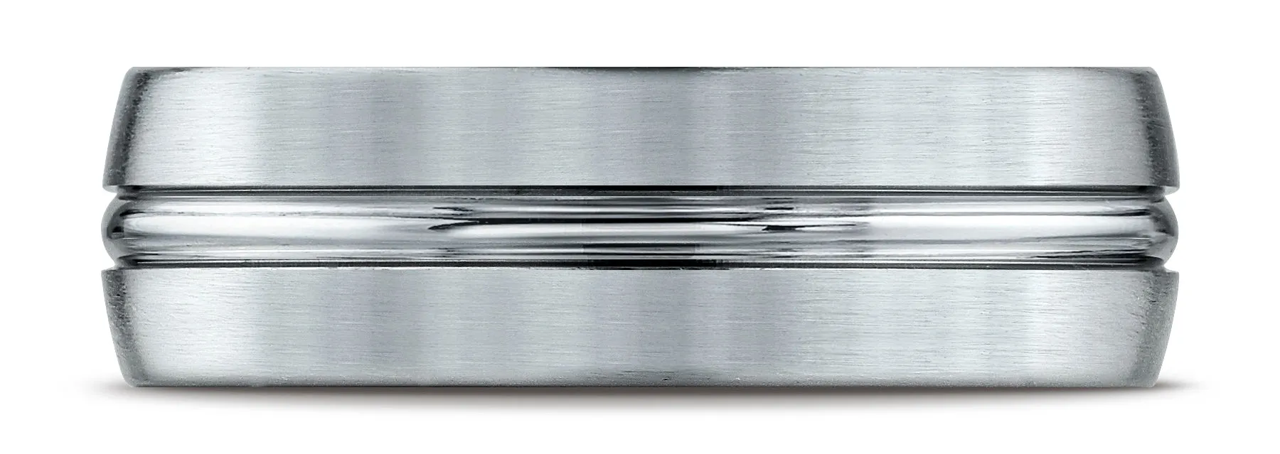 Benchmark Palladium 7mm Comfort-Fit Satin-Finished with High Polish Center Cut Carved Design Band (4-15)