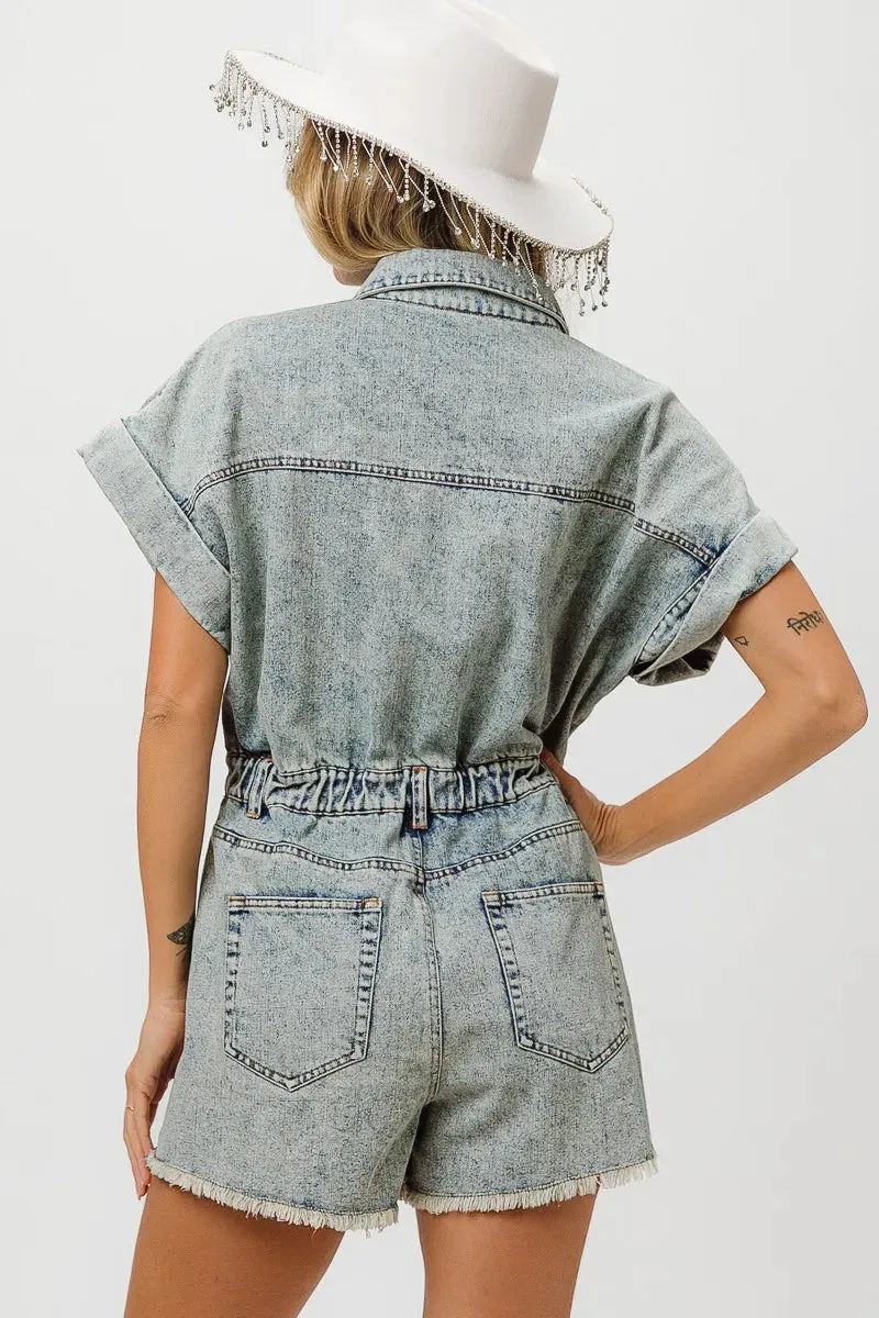 BiBi American Flag Washed Romper
