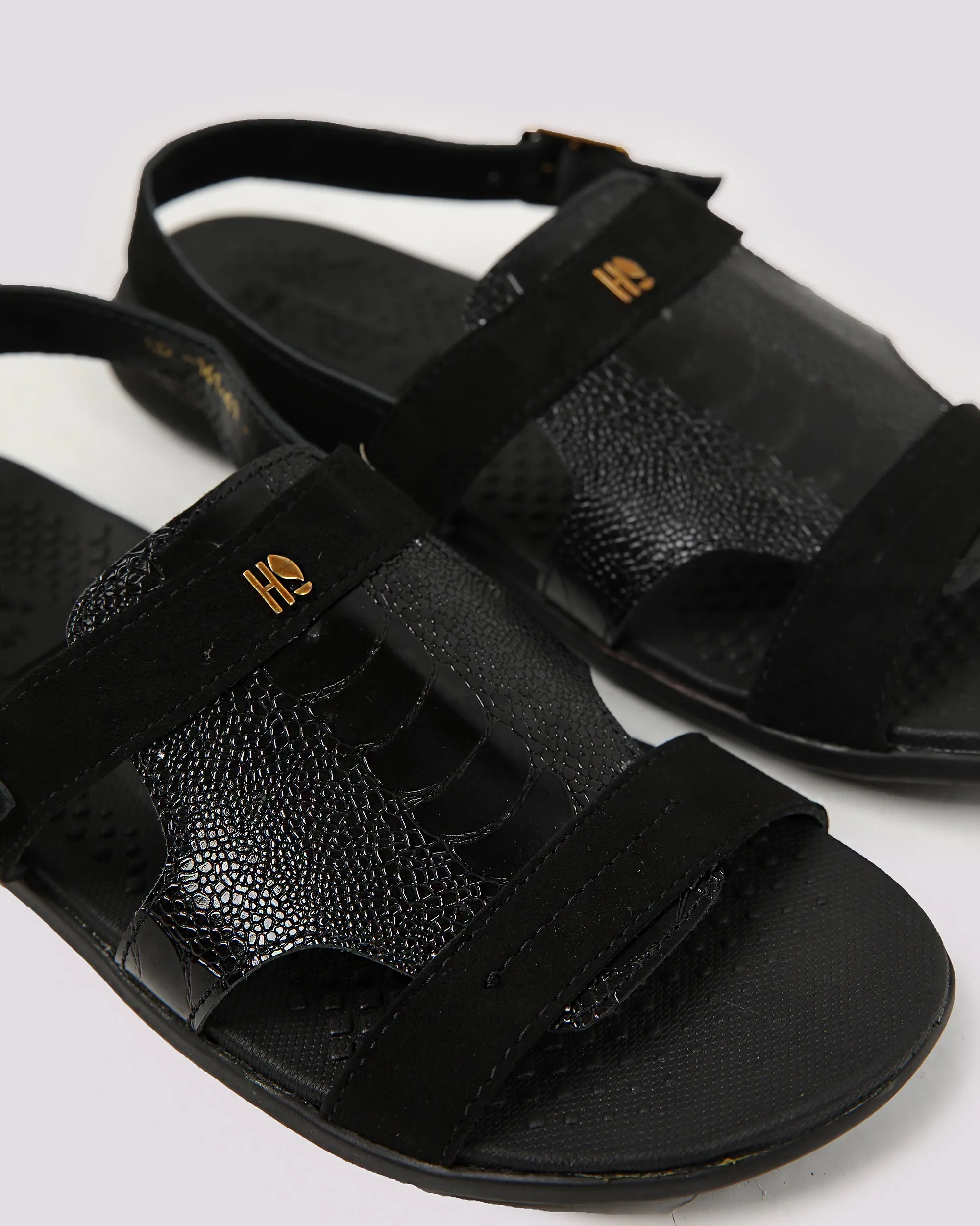 Black Crock Textured Sandal