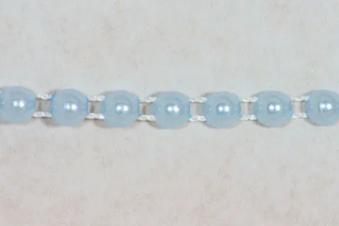 Blue Fused Pearl String Half Beads 6mm 36 Yards