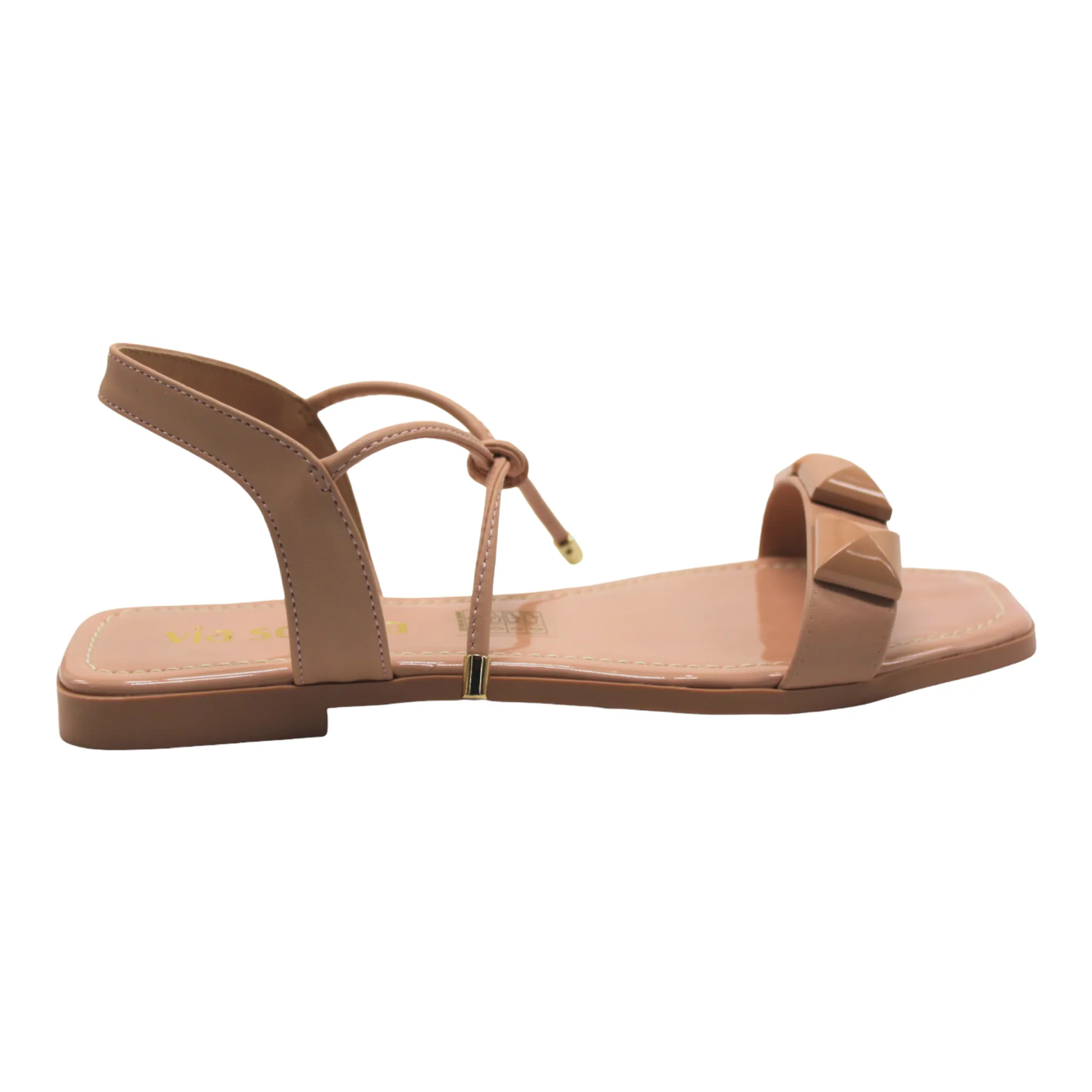 Blush Pink Studded Flat Sandals