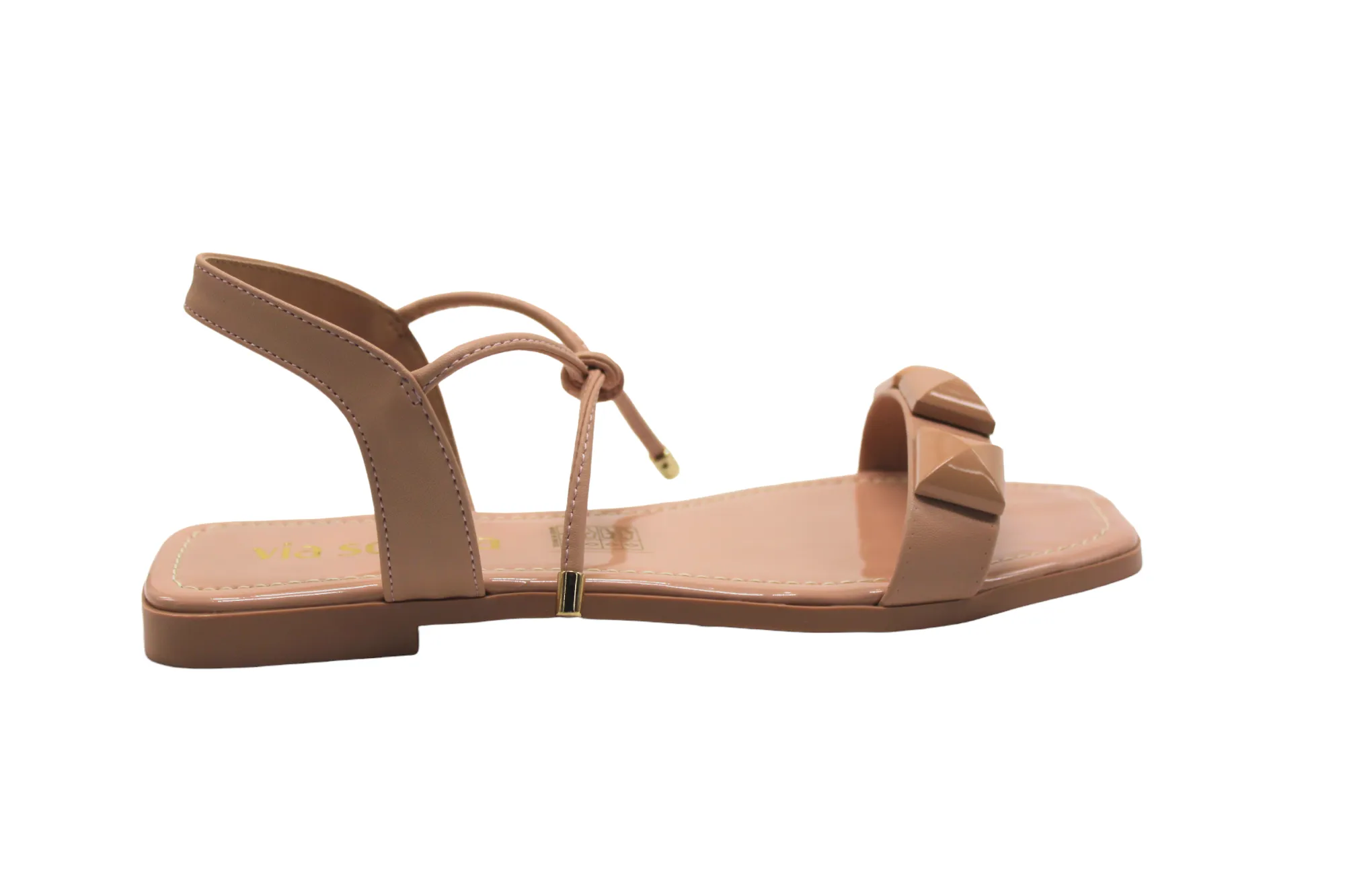 Blush Pink Studded Flat Sandals