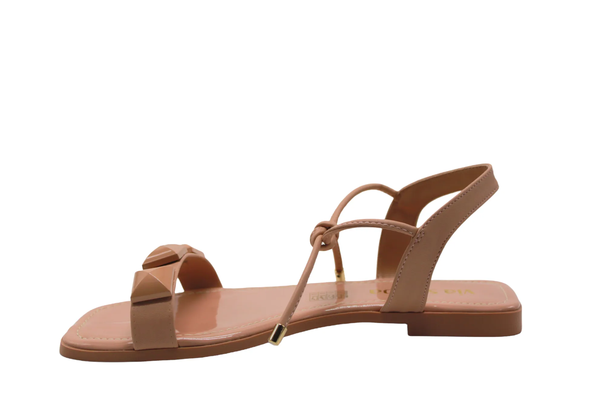 Blush Pink Studded Flat Sandals