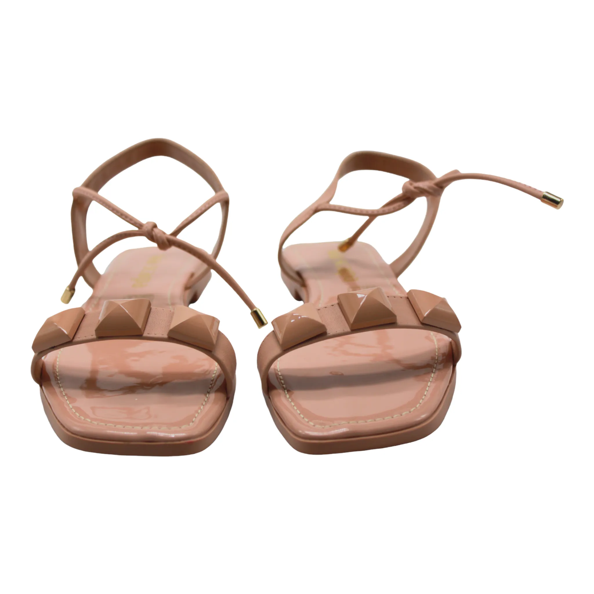 Blush Pink Studded Flat Sandals