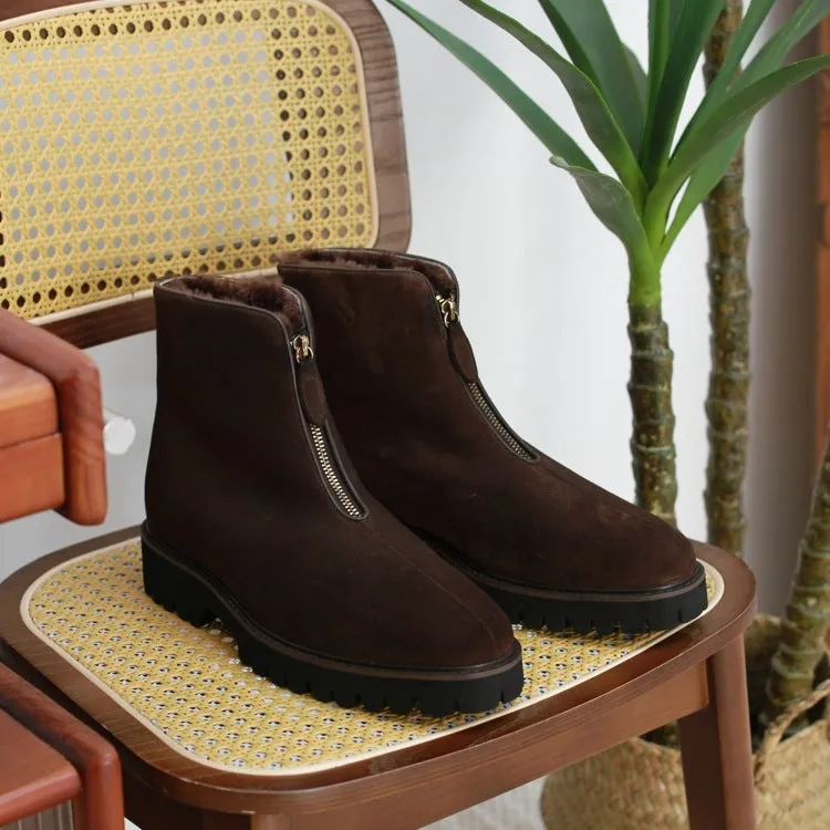 British Thick Height Increasing Snow Boots Platform Boots