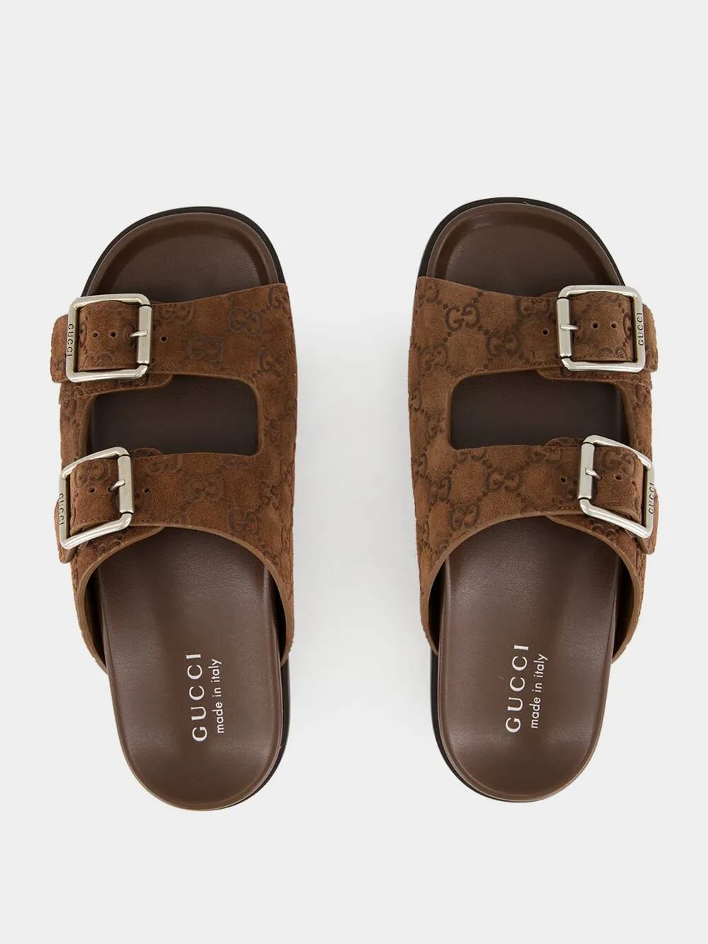 Brown GG Suede Sandals