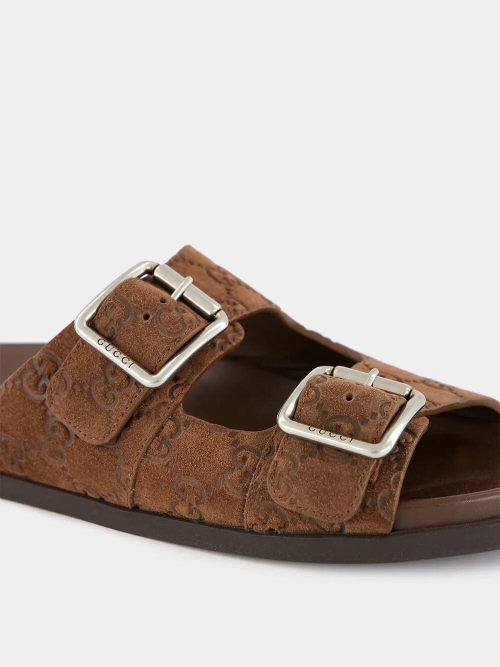 Brown GG Suede Sandals