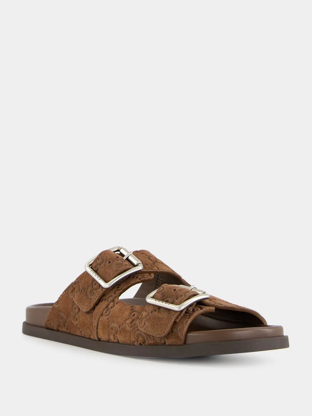 Brown GG Suede Sandals