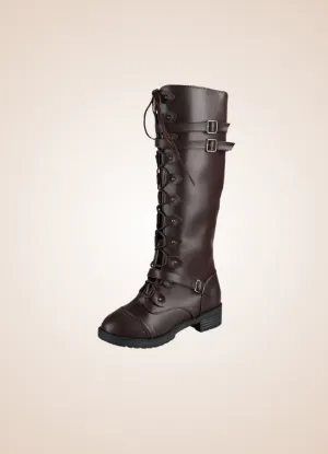 Brown Steampunk Buckles Boots