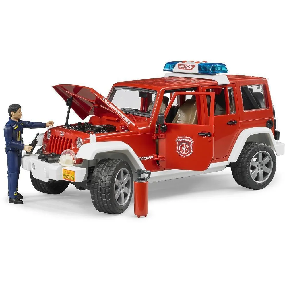 Bruder Jeep Wrangler Unlimited Rubicon Fire Department Vehicle with Fireman