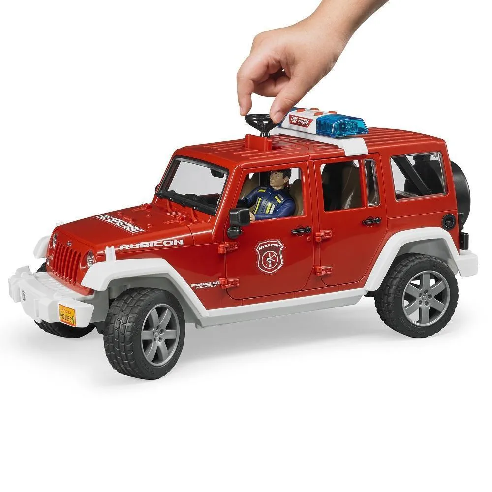 Bruder Jeep Wrangler Unlimited Rubicon Fire Department Vehicle with Fireman