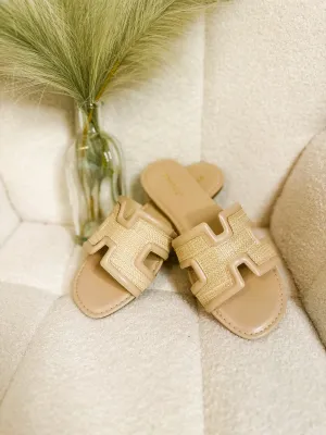 Celeste Natural Woven Flat Sandal