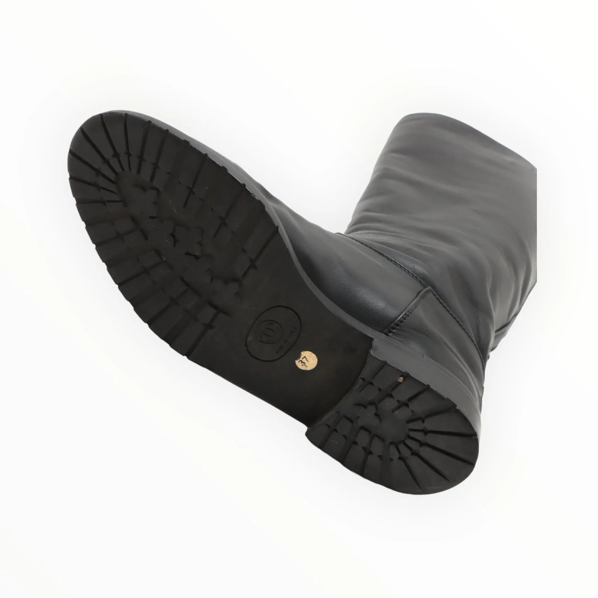 Chanel Pull-On Riding Boots - Black - Size 37