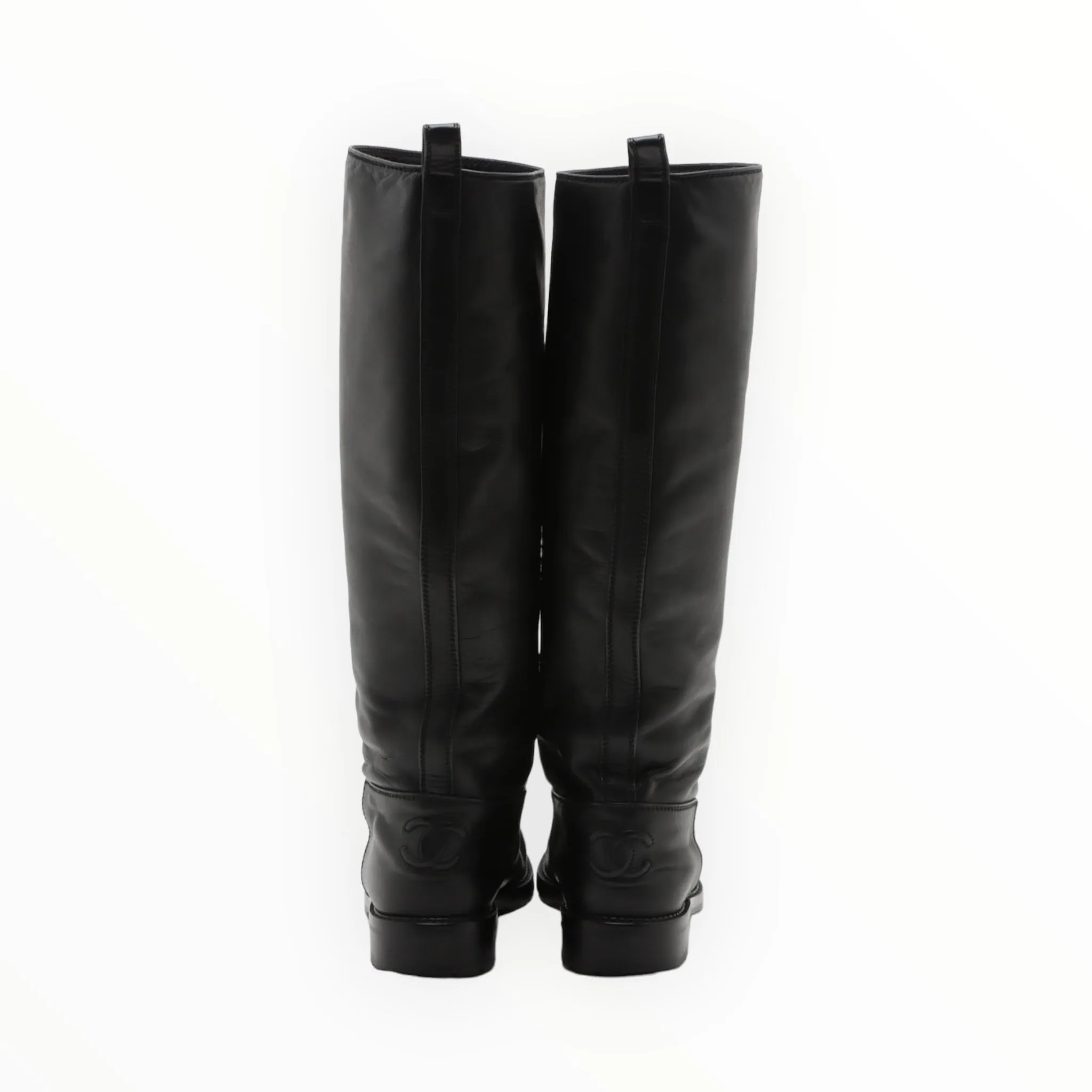 Chanel Pull-On Riding Boots - Black - Size 37