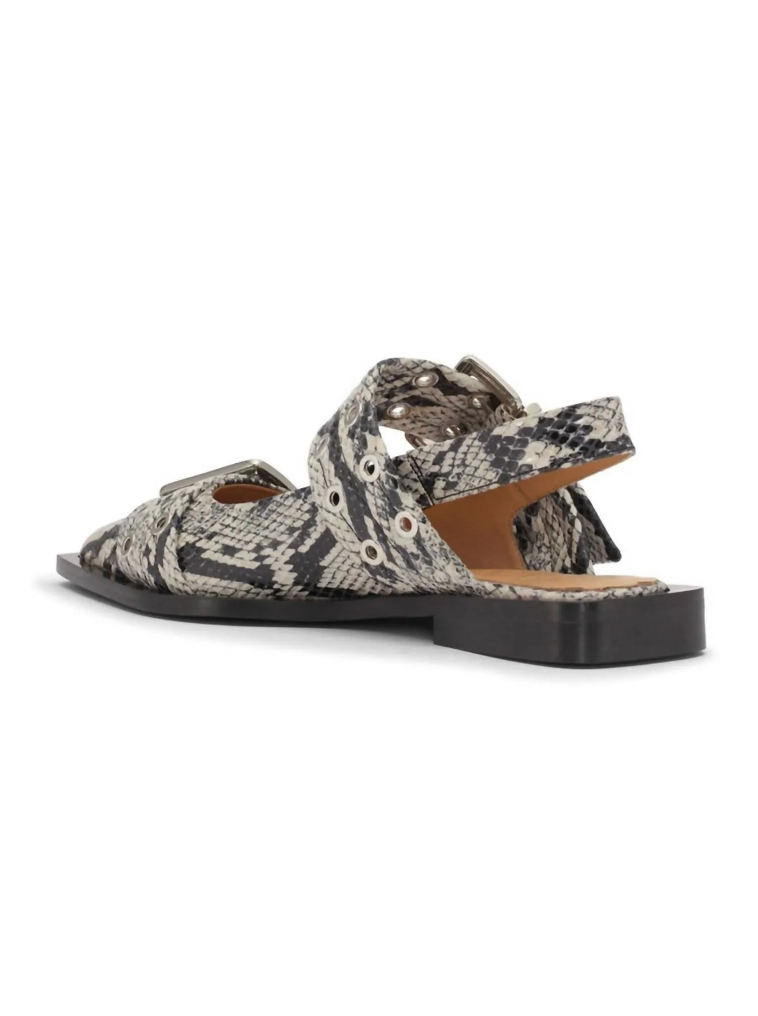 Chunky Buckle Ballerina Flat Sandals