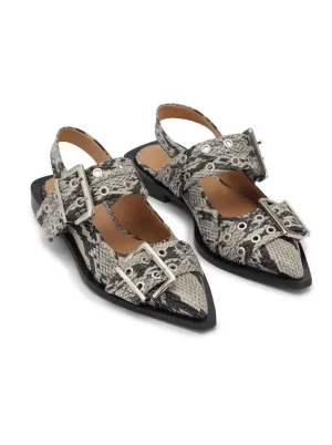 Chunky Buckle Ballerina Flat Sandals
