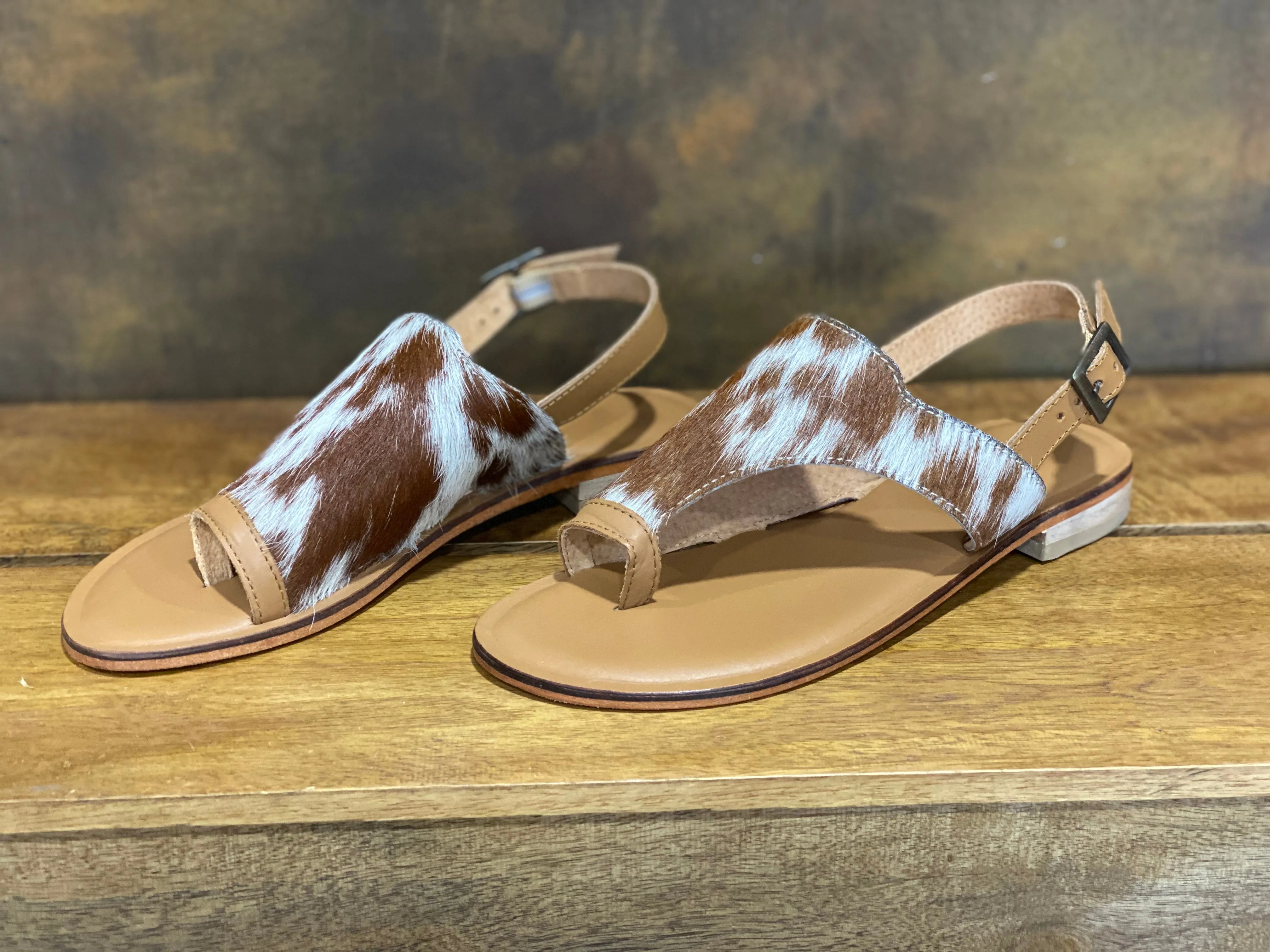 Cowhide Toe Sandals