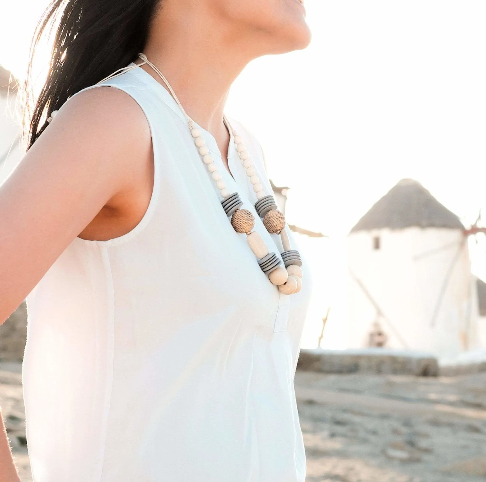 Cream Bead Necklace - Bombon Artisan Necklace