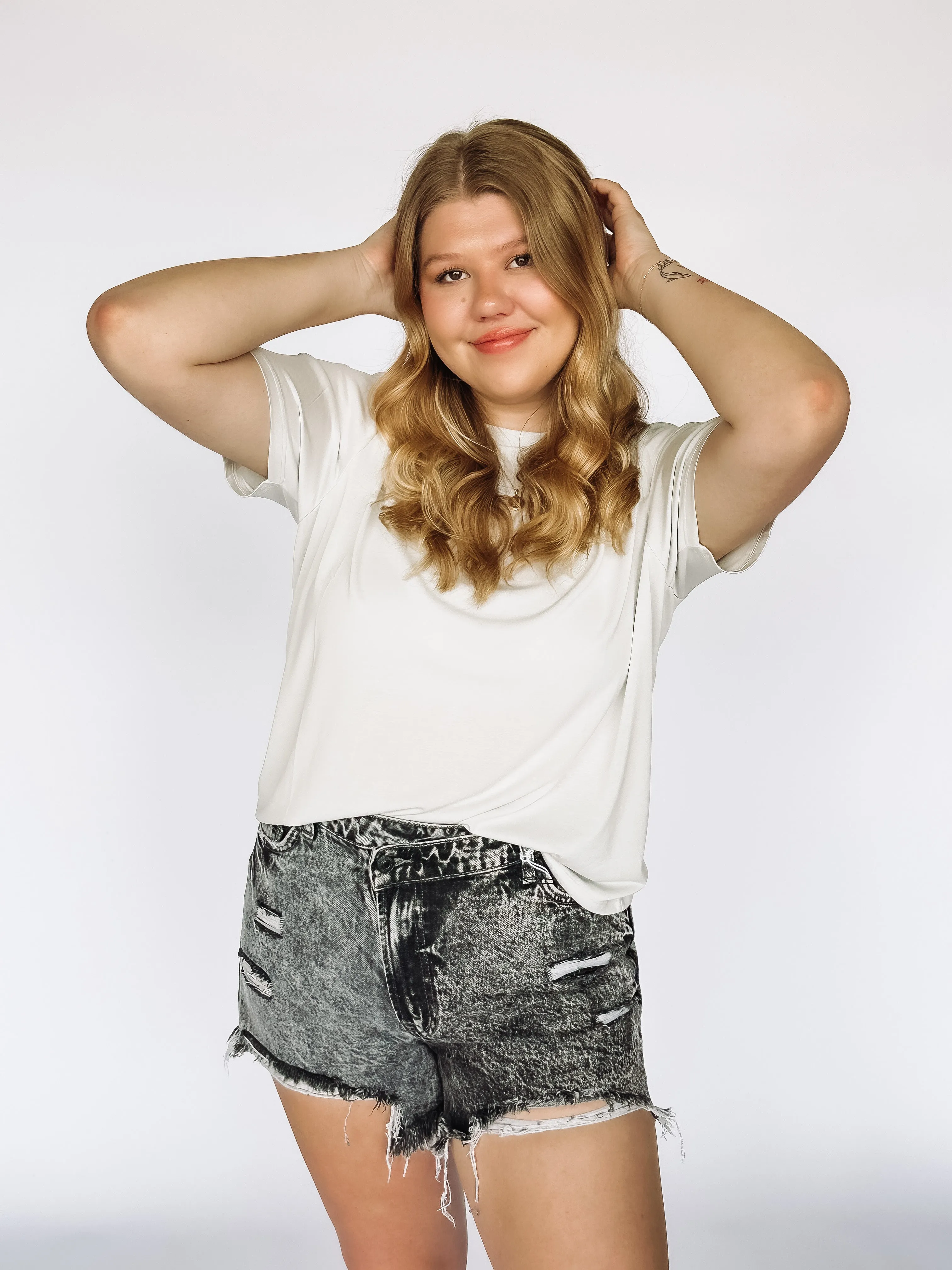 Cross My Heart Black Washed Shorts