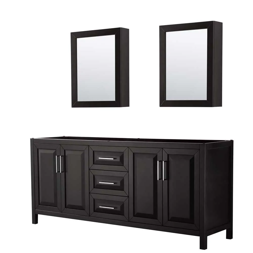 Daria 80 Inch Double Bathroom Vanity in Dark Espresso