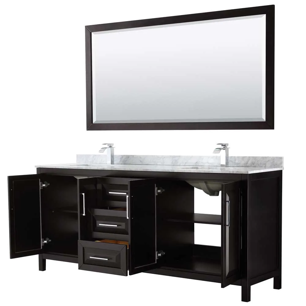 Daria 80 Inch Double Bathroom Vanity in Dark Espresso