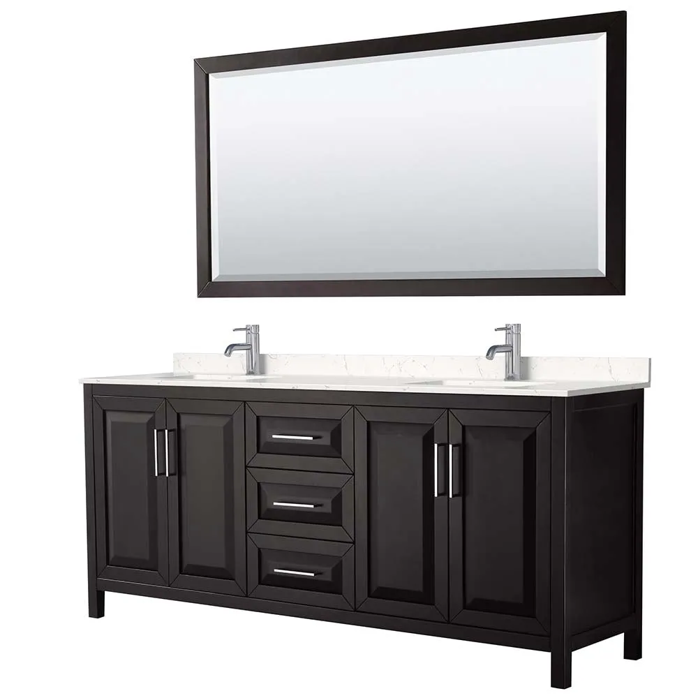 Daria 80 Inch Double Bathroom Vanity in Dark Espresso